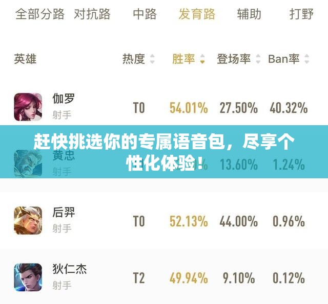 赶快挑选你的专属语音包，尽享个性化体验！