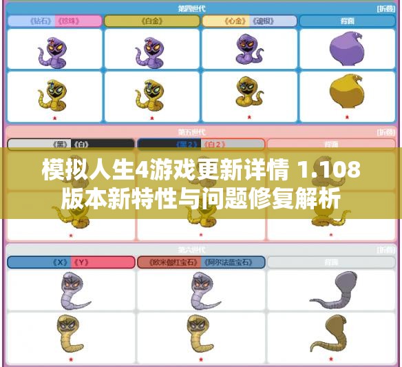 模拟人生4游戏更新详情 1.108版本新特性与问题修复解析